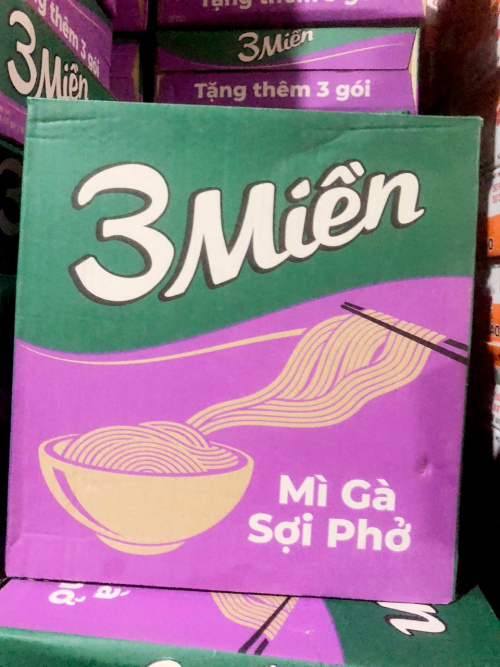 Mì 3 Miền Sợi Phở gói 65g Thùng 30 gói ( Tặng thêm 3 gói trong thùng )